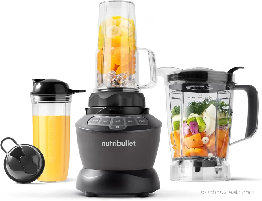 nutribullet Full-Size Blender Combo Dark Gray 1200W smoothie blender with pitcher and cups