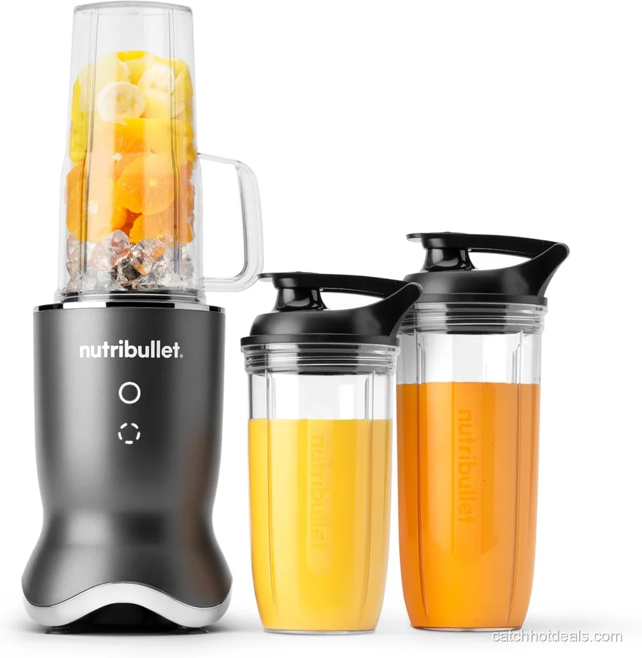 nutribullet Ultra Personal Blender Gray 1200W single-serve smoothie blender with cups